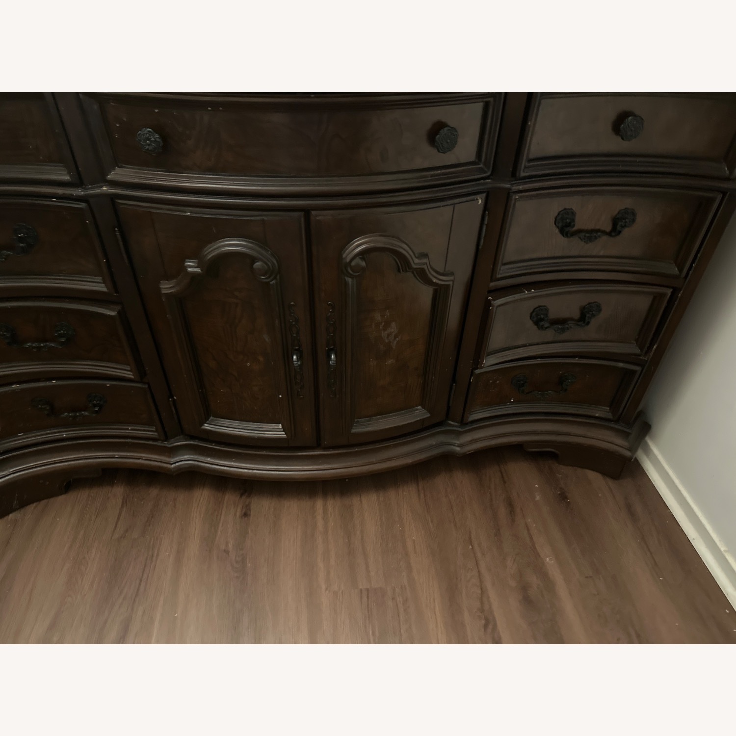 Value City Furniture Dark Brown Wood Dresser - image-5
