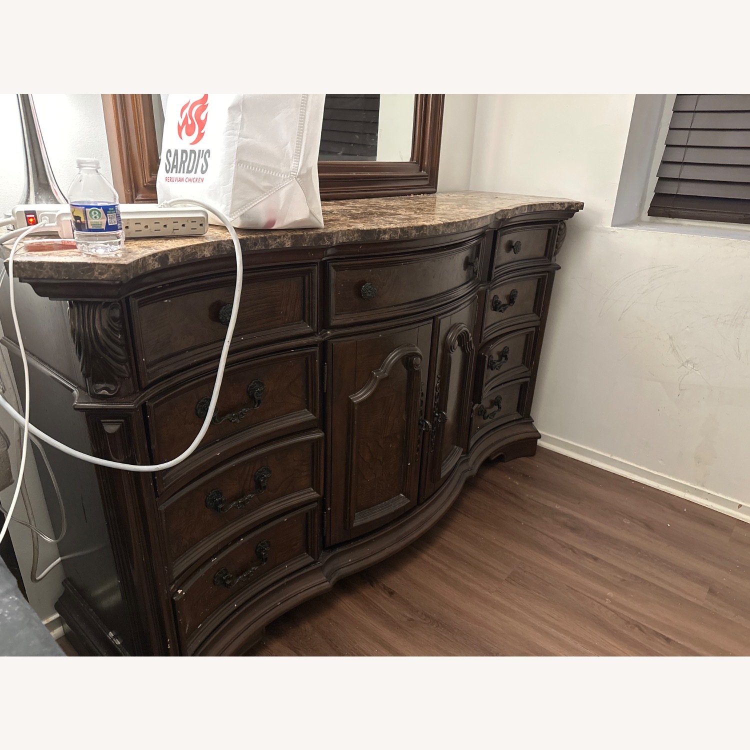 Value City Furniture Dark Brown Wood Dresser - image-1