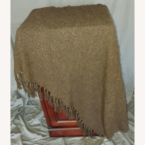 Used Pottery Barn Dreamy Handwoven Fringe Throw for sale on AptDeco