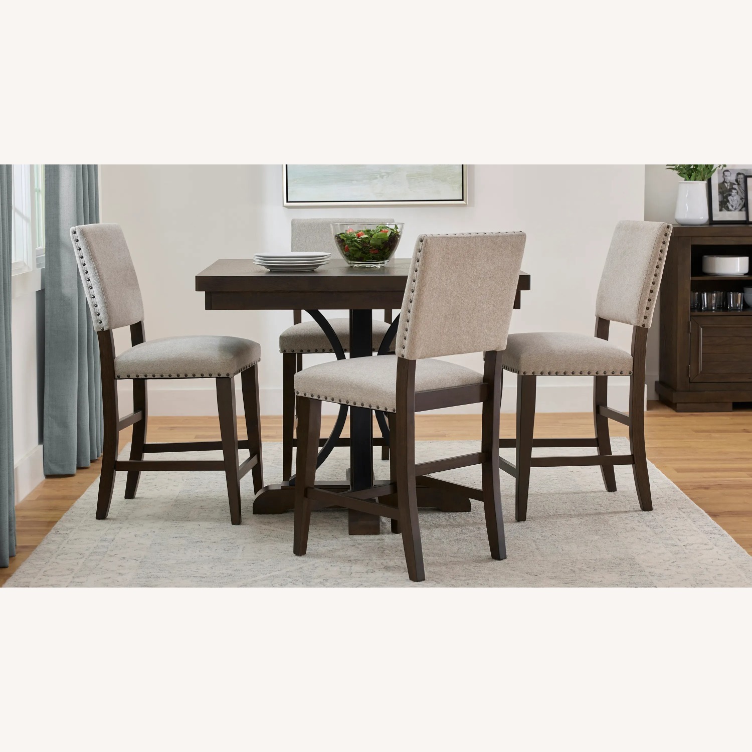 Raymour & Flanigan Dark Brown Dining Table - image-1