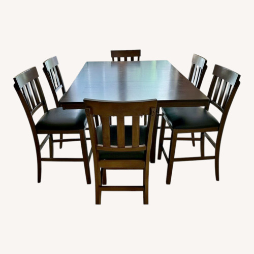 Used Belfort Furniture Dark Brown Wood Dining Set for sale on AptDeco