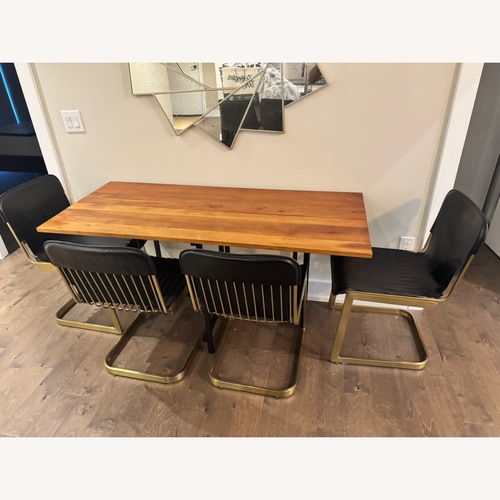 Used CB2 Dark Brown Wood Dining Set for sale on AptDeco