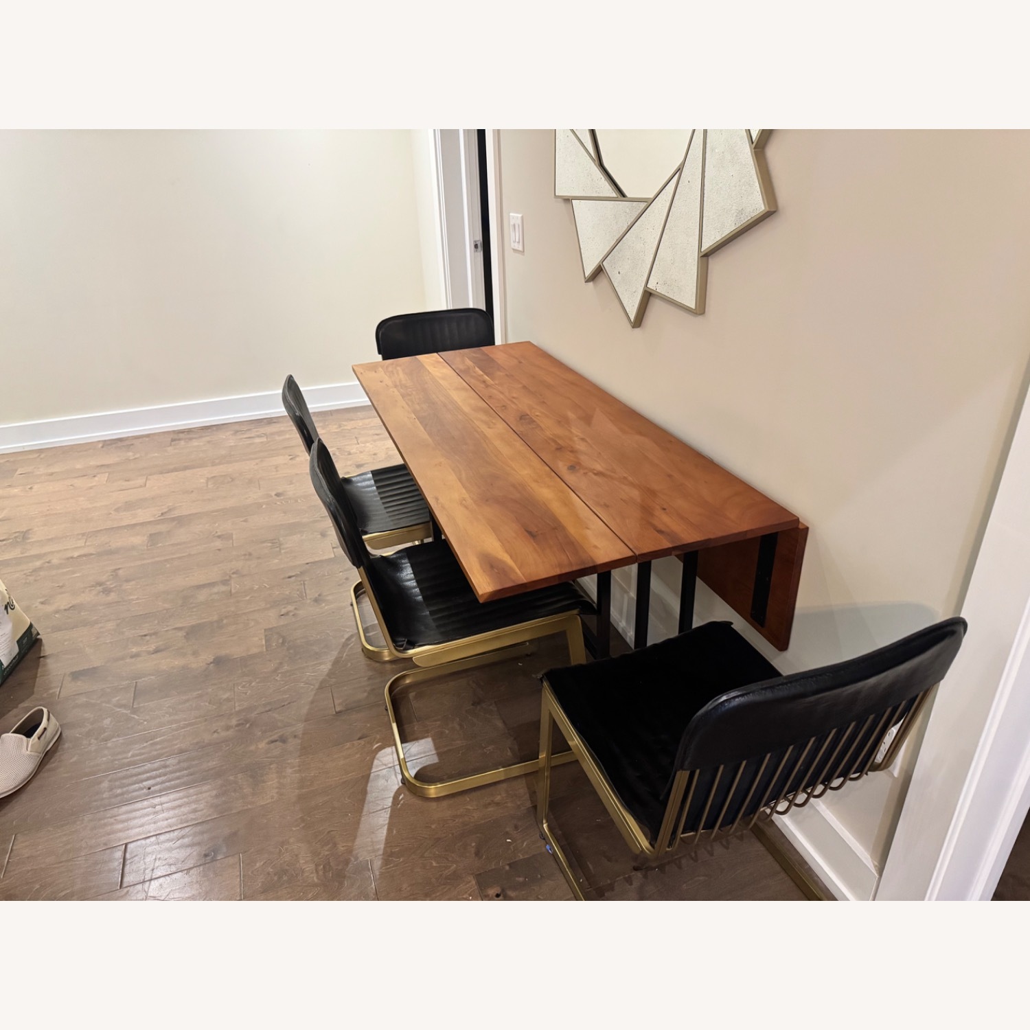 CB2 Dark Brown Wood Dining Set - image-4