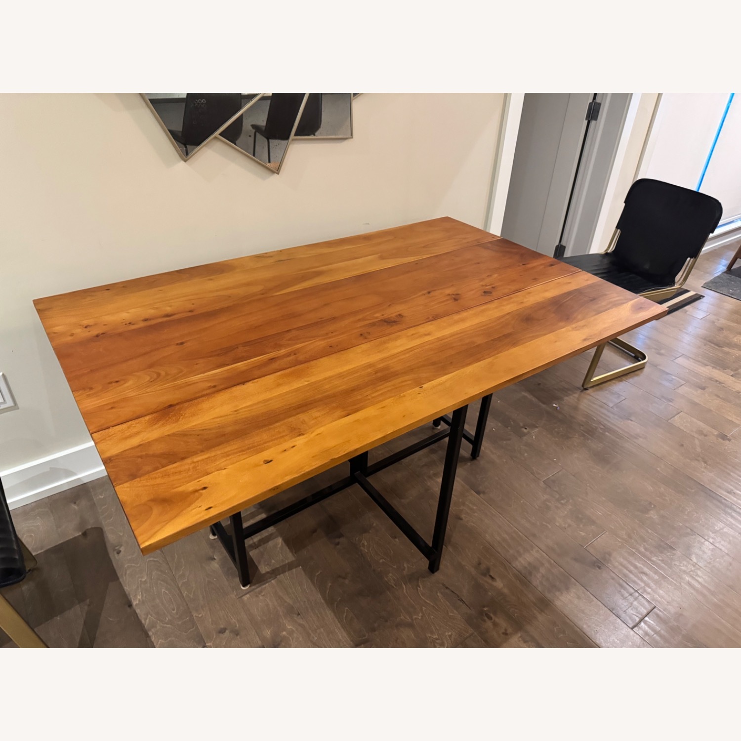CB2 Dark Brown Wood Dining Set - image-2