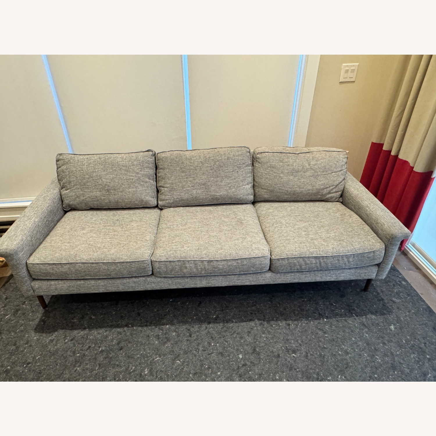 West Elm Leon Light Gray Fabric 3+ Seater Sofa - image-1