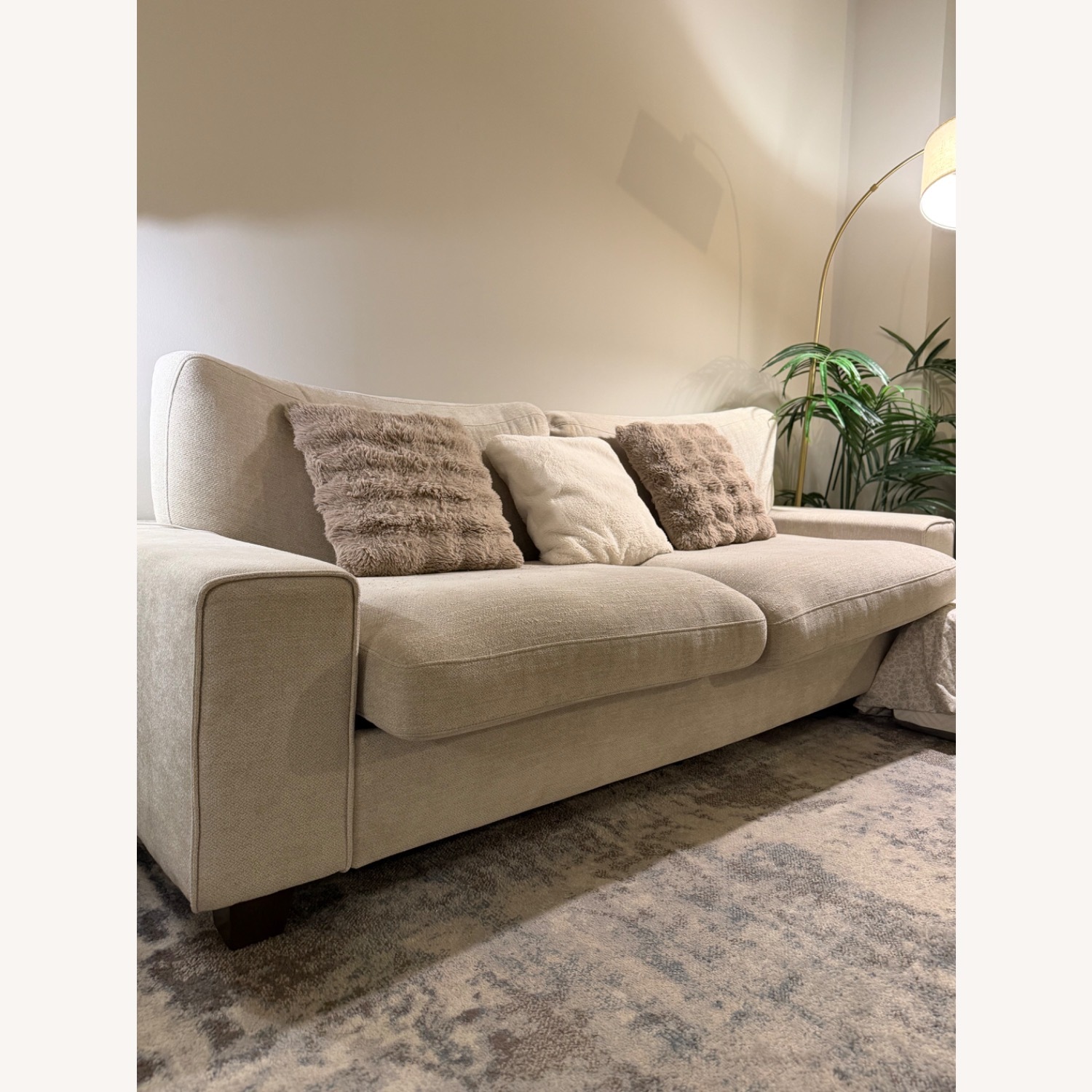 Natural Fabric Loveseat - image-3