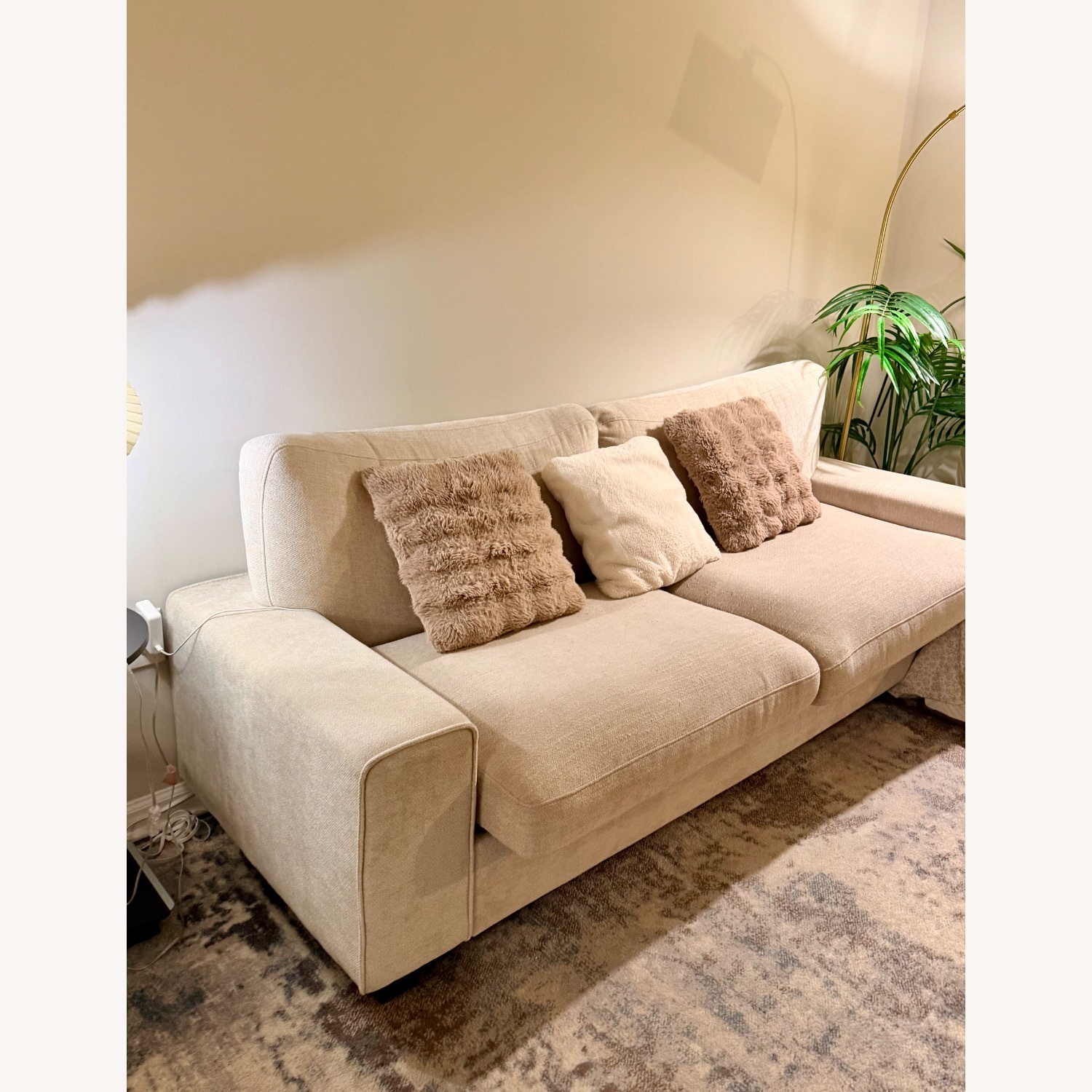 Natural Fabric Loveseat - image-2