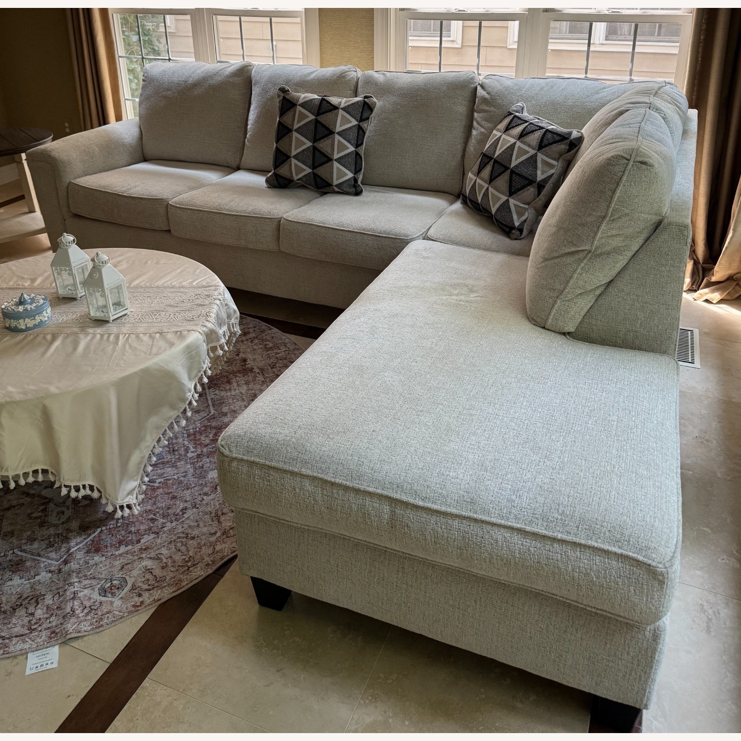 Ashley Furniture Light Gray Chaise Lounge - image-3