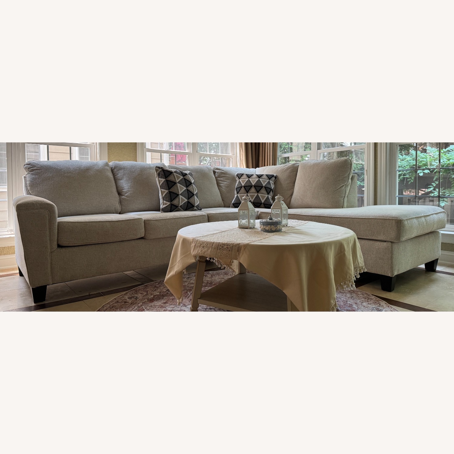 Ashley Furniture Light Gray Chaise Lounge - image-5