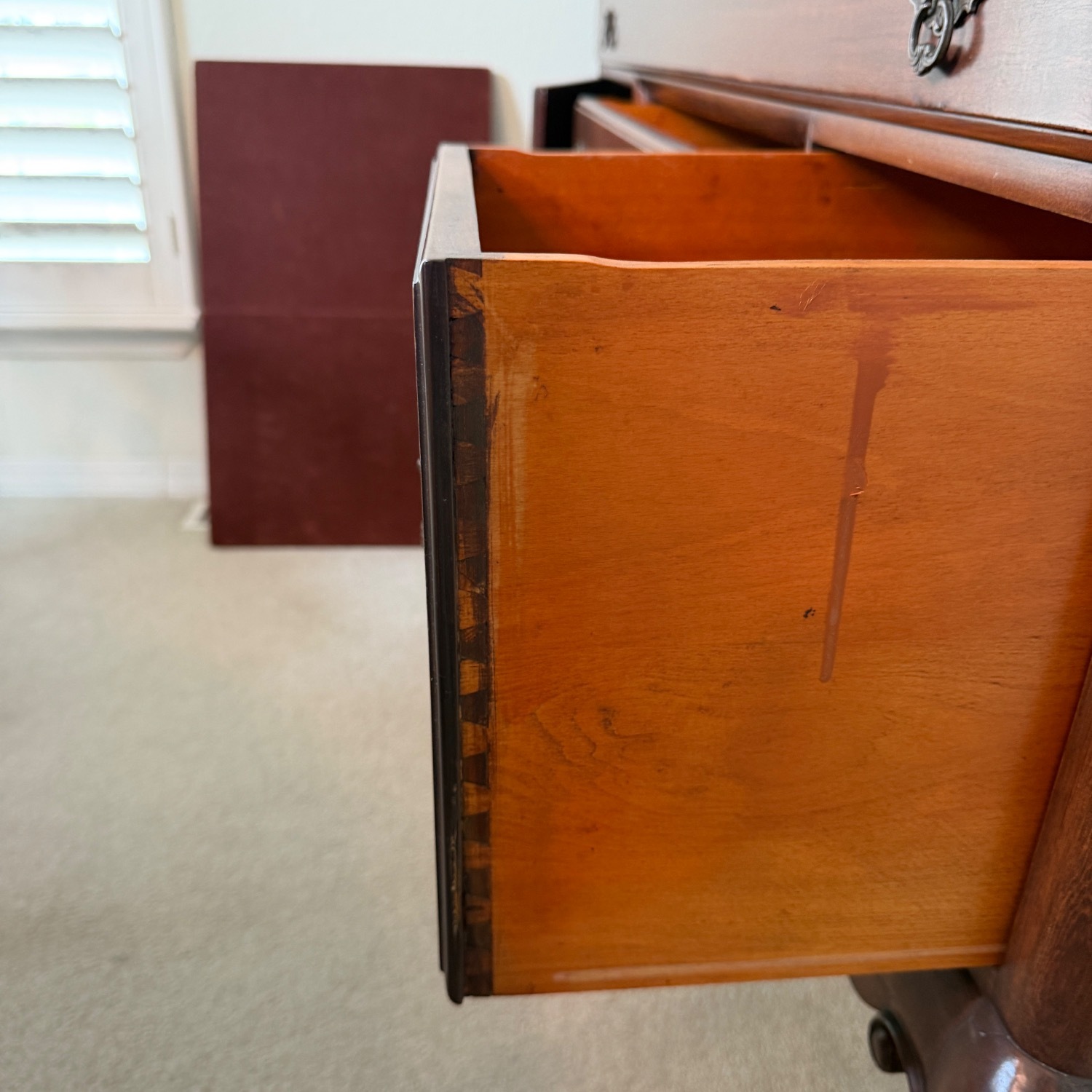Vintage Queen Anne Mahogany Sideboard Buffet - image-3