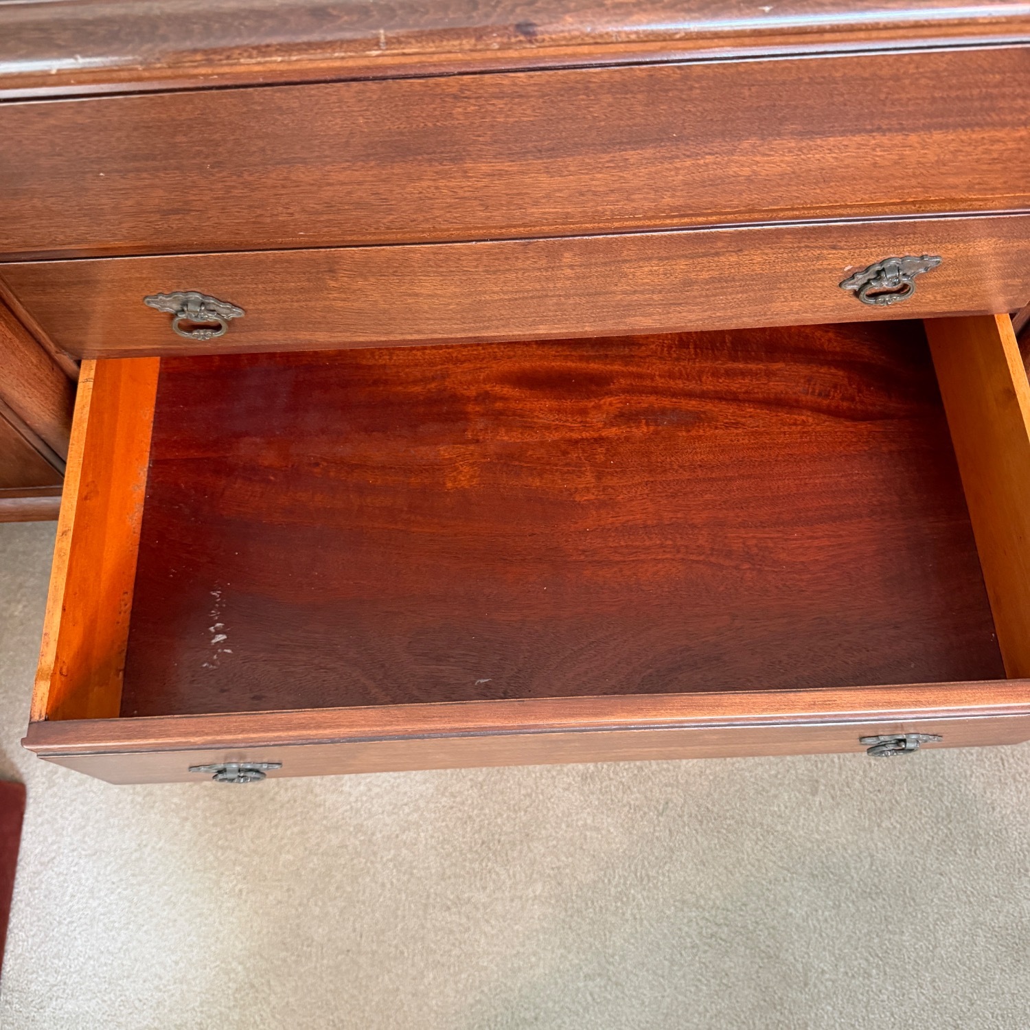 Vintage Queen Anne Mahogany Sideboard Buffet - image-6