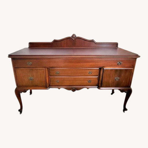 Used Vintage Queen Anne Mahogany Sideboard Buffet for sale on AptDeco