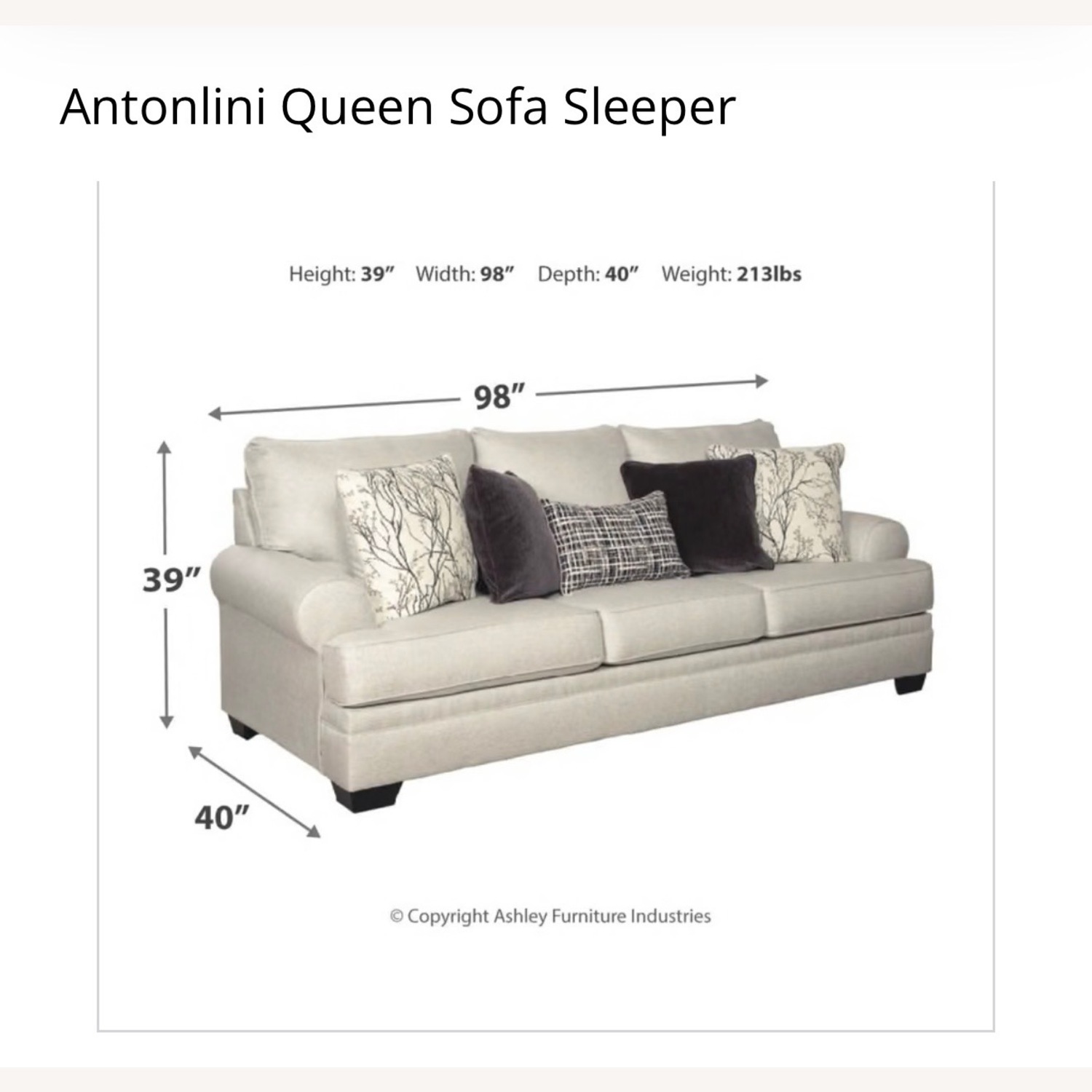 Antonlini Queen Sofa Bed with Pillows - image-2