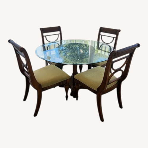 Used Vintage/Antique Finds Dark Brown Wood Dining Set for sale on AptDeco