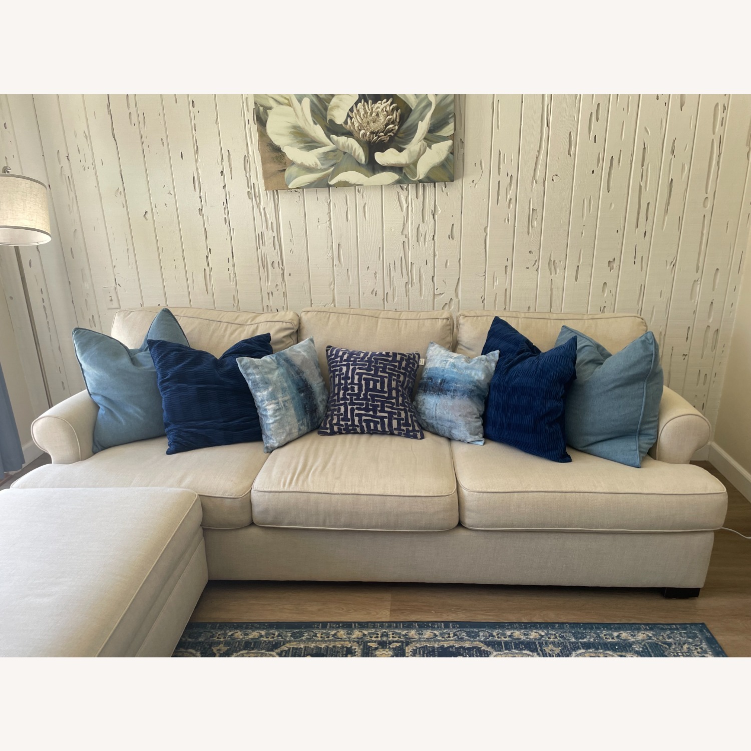 Pottery Barn York Natural Fabric 2 Piece Sectional - image-2