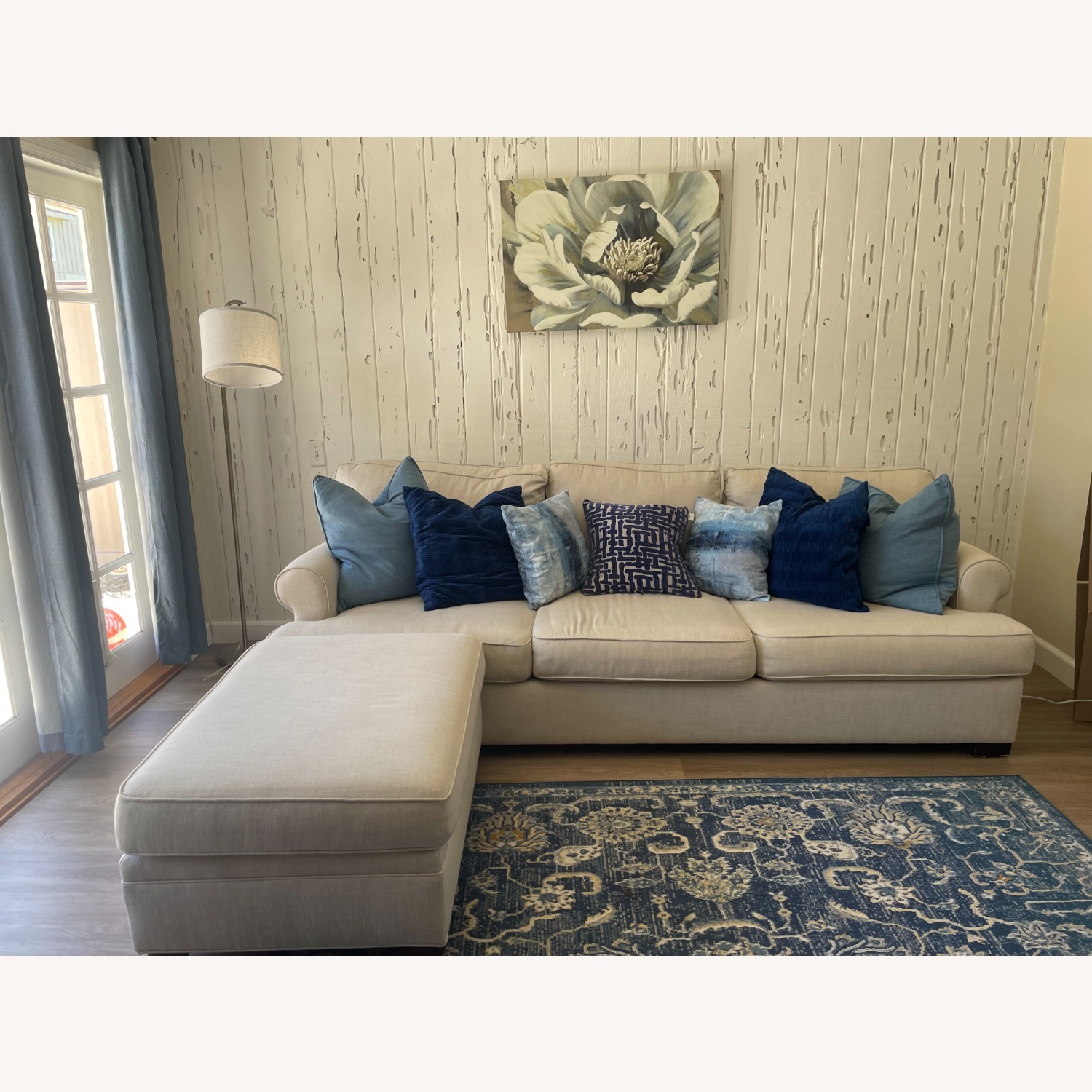 Pottery Barn York Natural Fabric 2 Piece Sectional - image-1