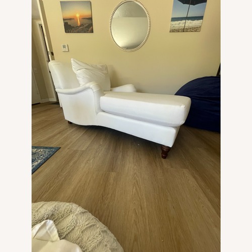 Used Pottery Barn Carlisle Tightback Cotton Chaise Lounge for sale on AptDeco
