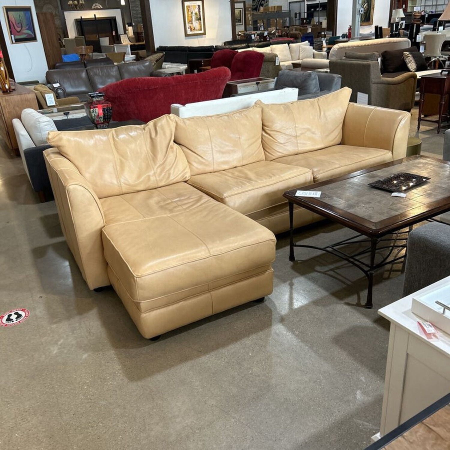 2pc Leather Left-Facing Sectional - image-6