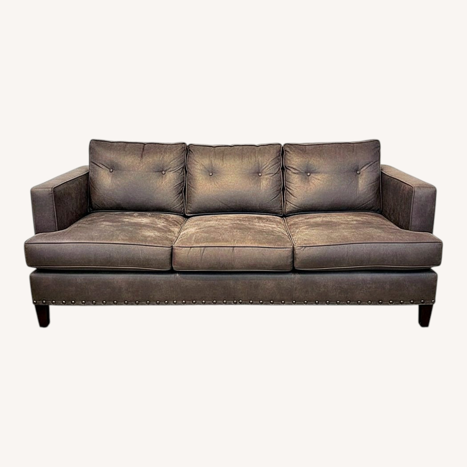 Flanders 3-Seat Sueded Finish Sofa - image-0
