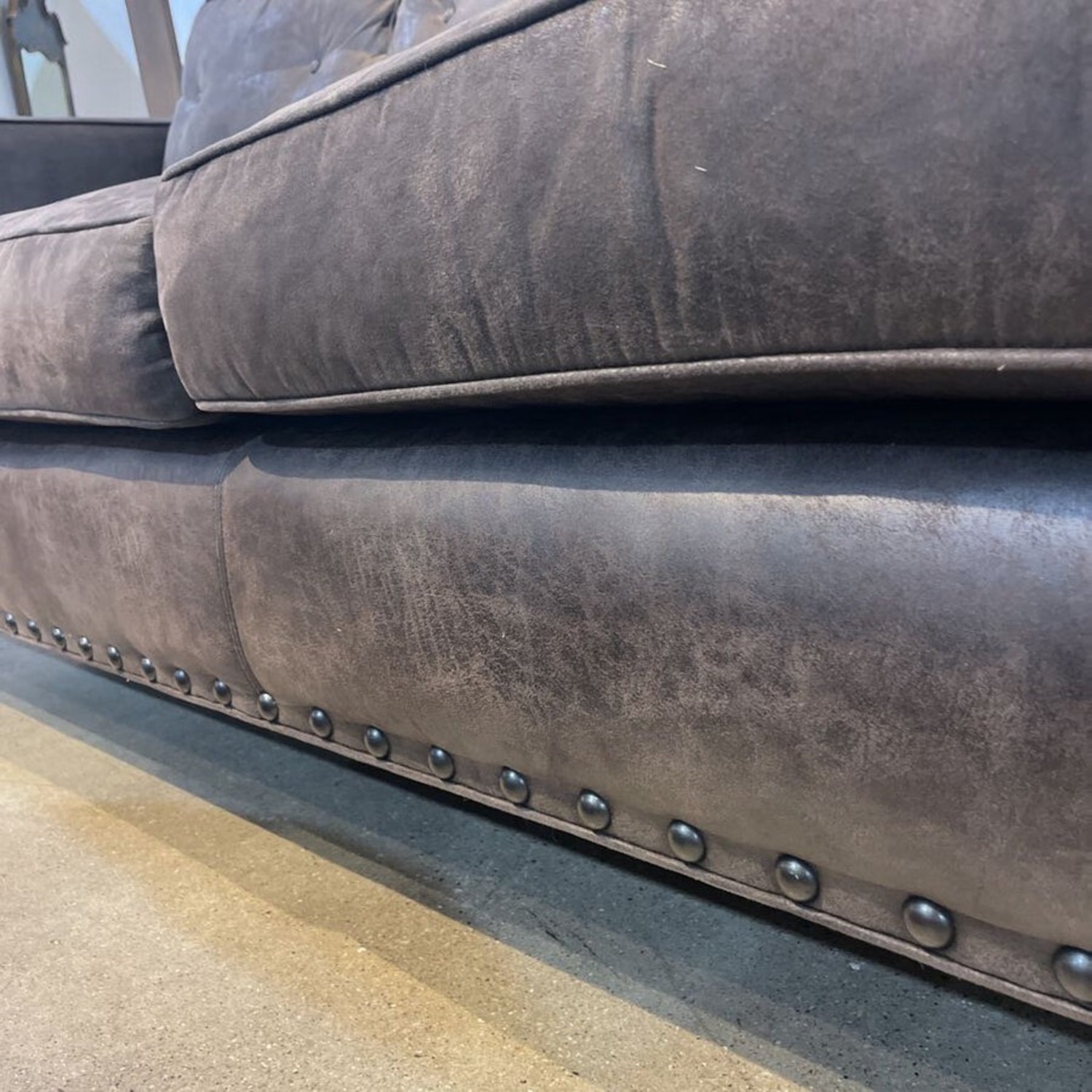 Flanders 3-Seat Sueded Finish Sofa - image-3