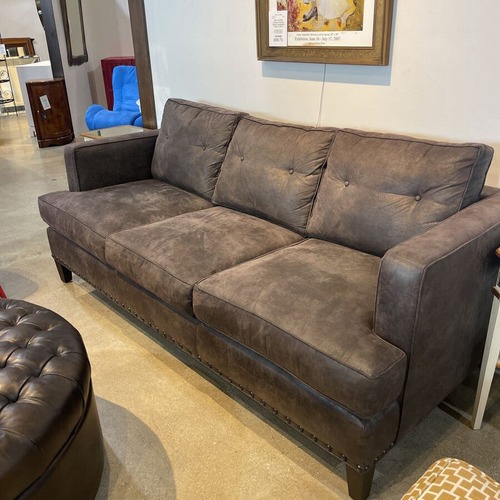 Used Flanders 3-Seat Sueded Finish Sofa for sale on AptDeco