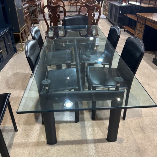 Used Le Corbusier LC6 Glass Top Dining Table for sale on AptDeco