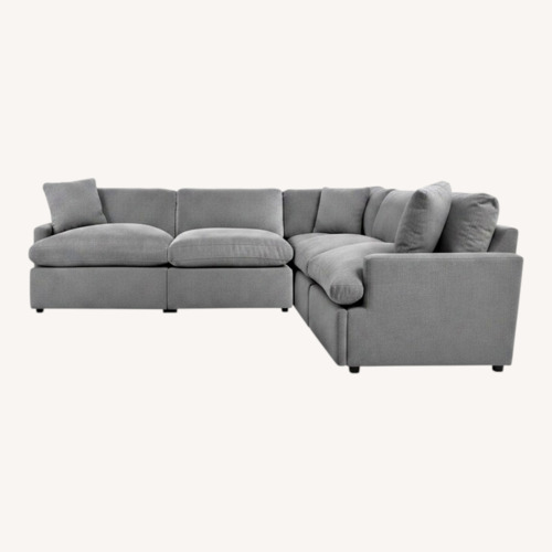 Used Dream Grey Double Recliner 4 Piece Sectional for sale on AptDeco