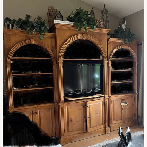 Used Real Wood Pine Wall Unit for sale on AptDeco