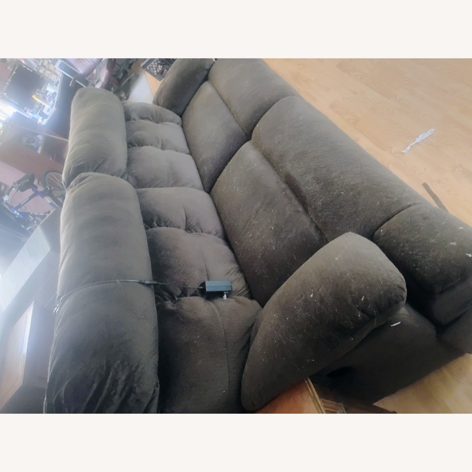 At Home Dark Brown Fabric 3+ Seater Sofa - image-4