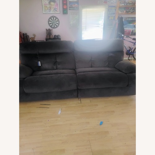 Used At Home Dark Brown Fabric 3+ Seater Sofa for sale on AptDeco