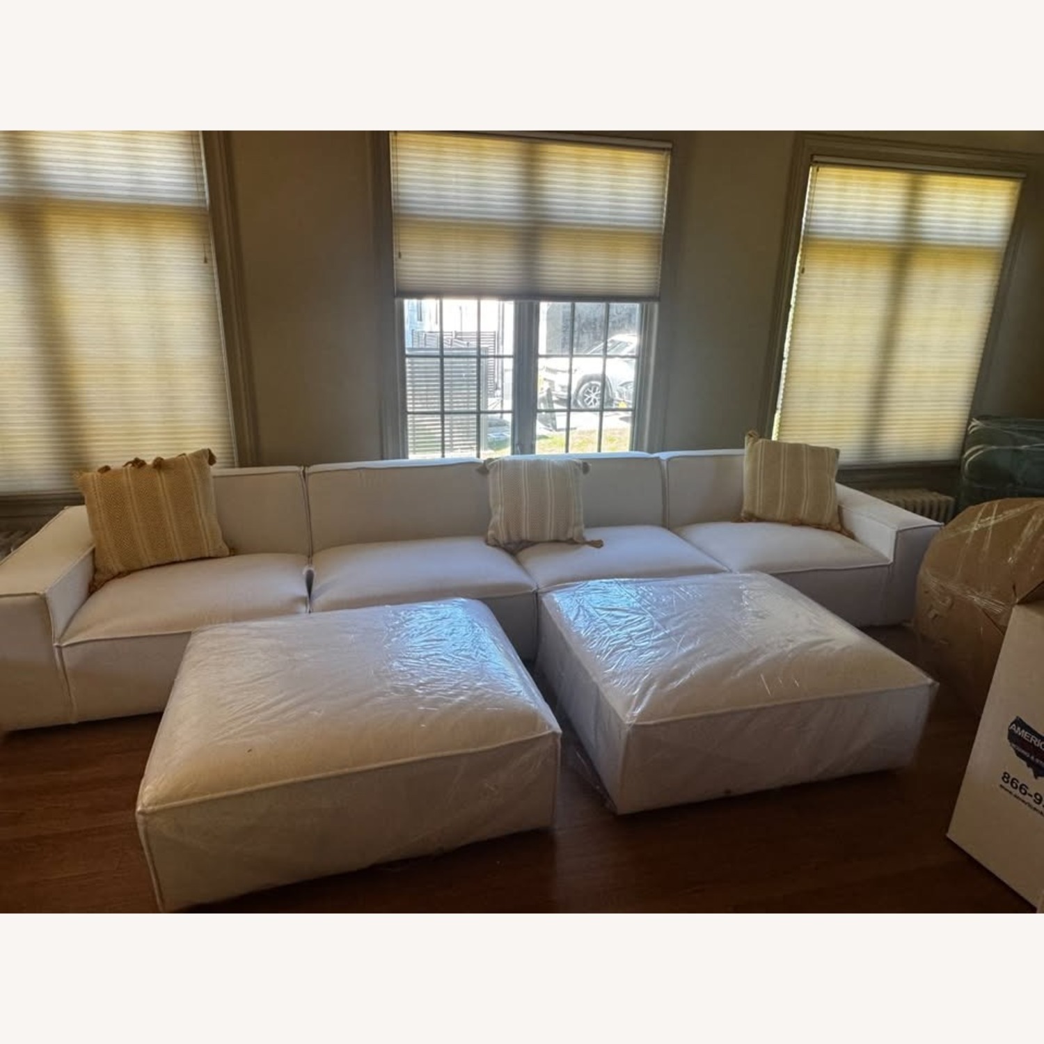 Modway Restore White Fabric 6 Piece Sectional - image-3