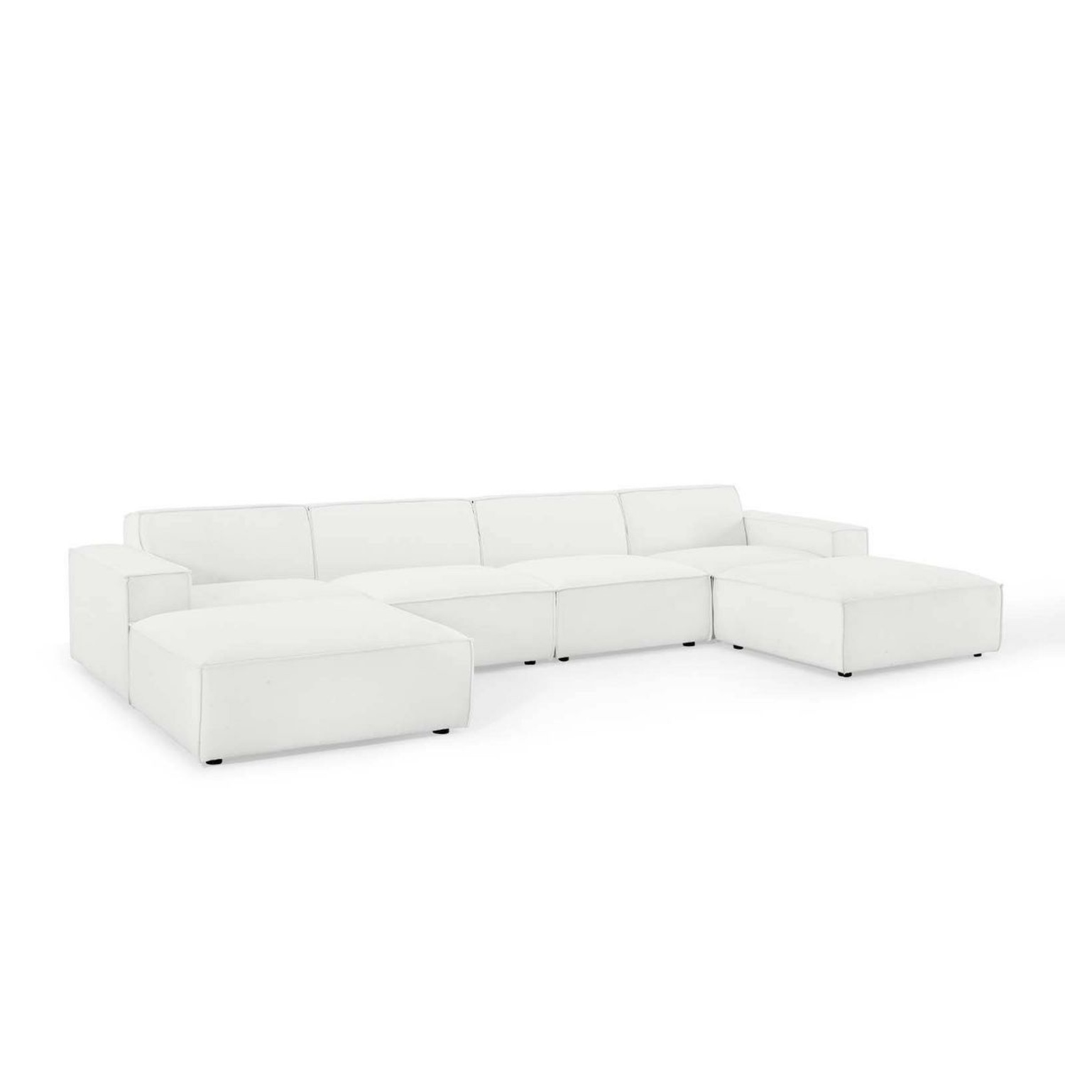 Modway Restore White Fabric 6 Piece Sectional - image-4
