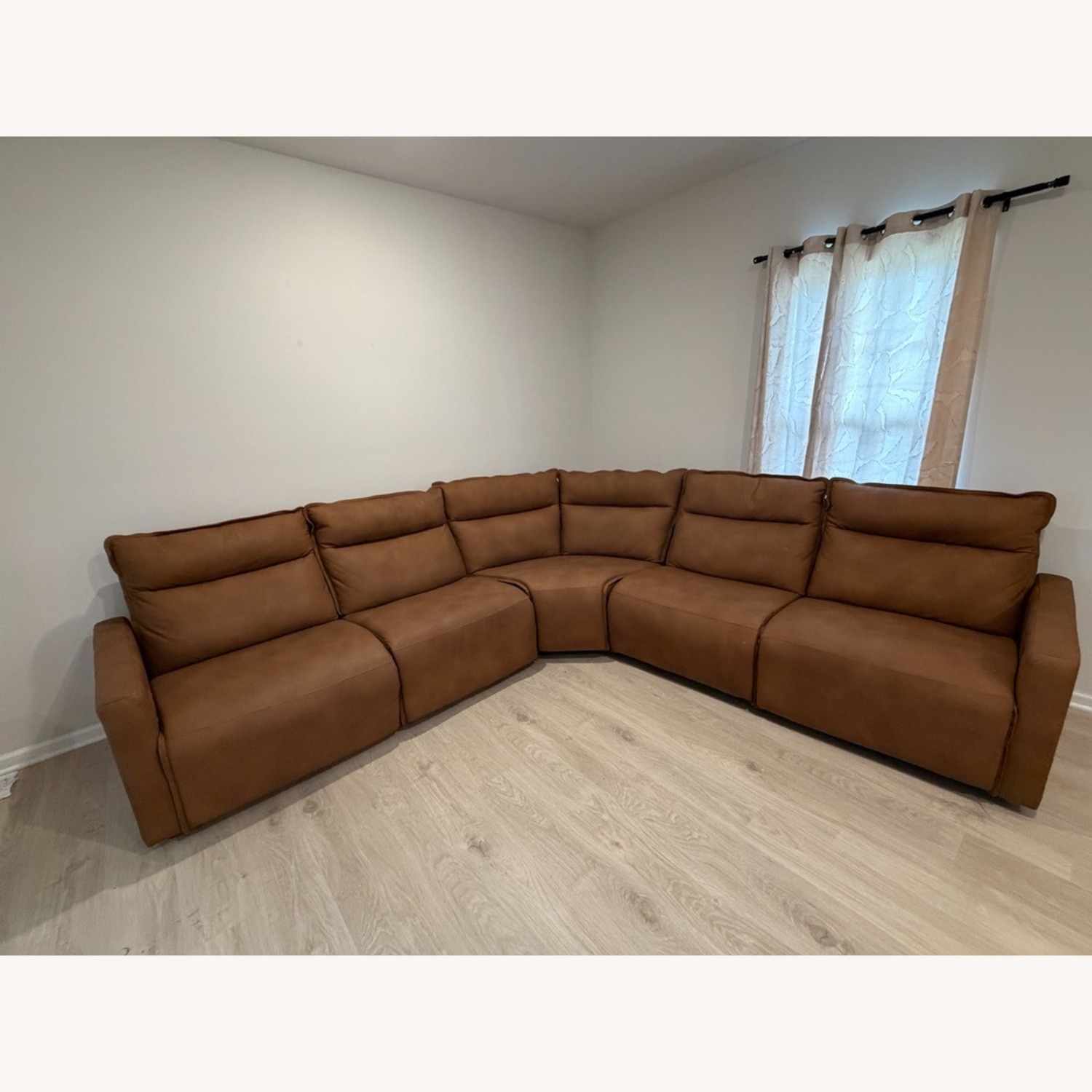 Adell Saddle Leather Power Reclining Sofa - image-2