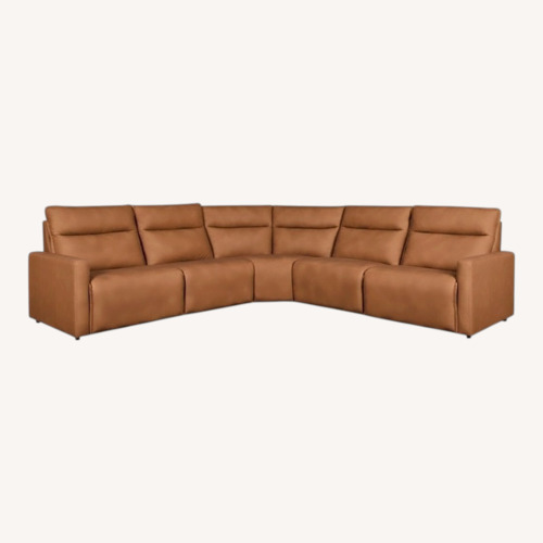 Used Adell Saddle Leather Power Reclining Sofa for sale on AptDeco