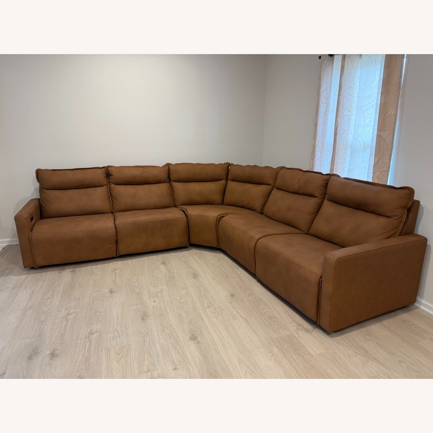 Adell Saddle Leather Power Reclining Sofa - image-1