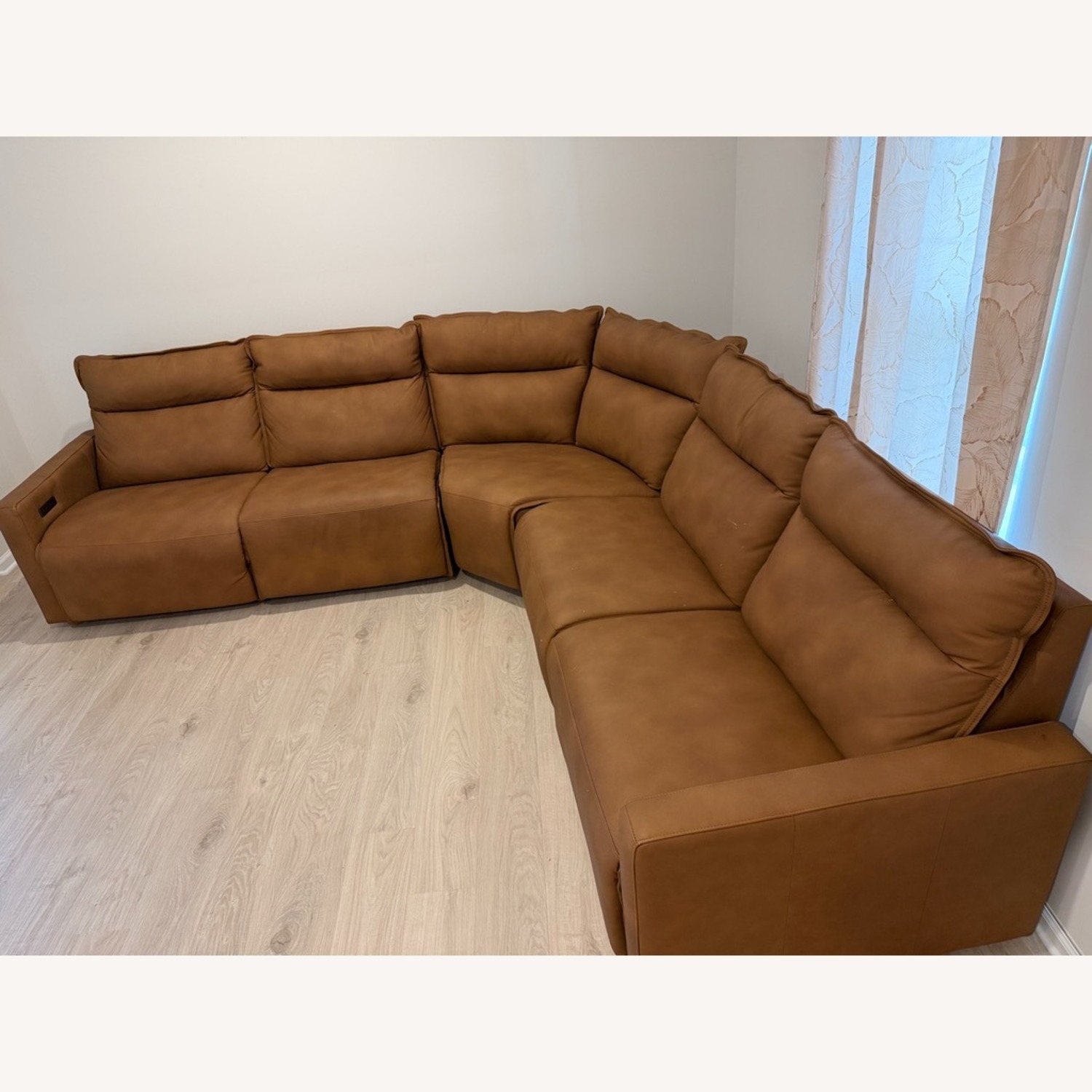 Adell Saddle Leather Power Reclining Sofa - image-3