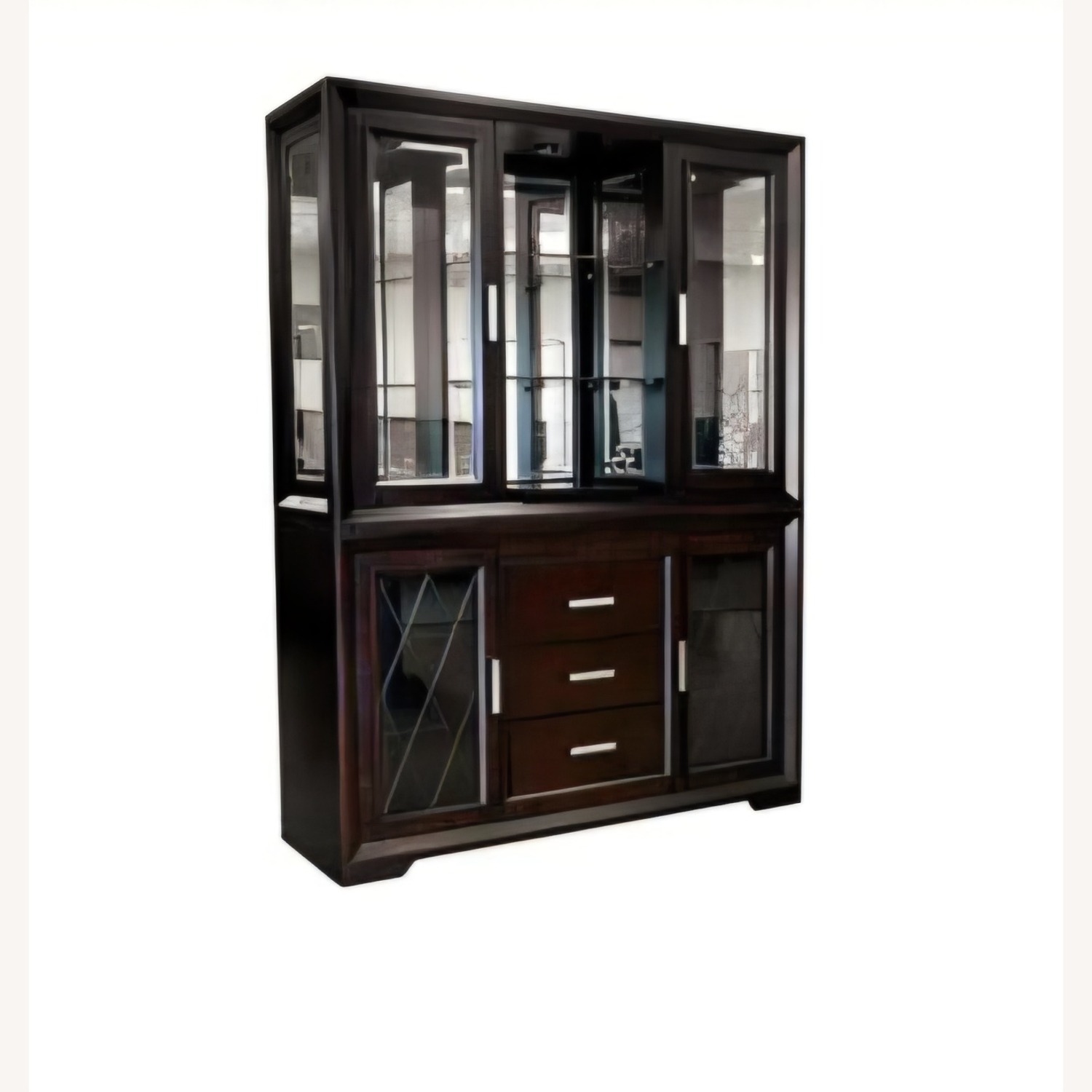 Modern Dark Brown Dining Hutch - image-1