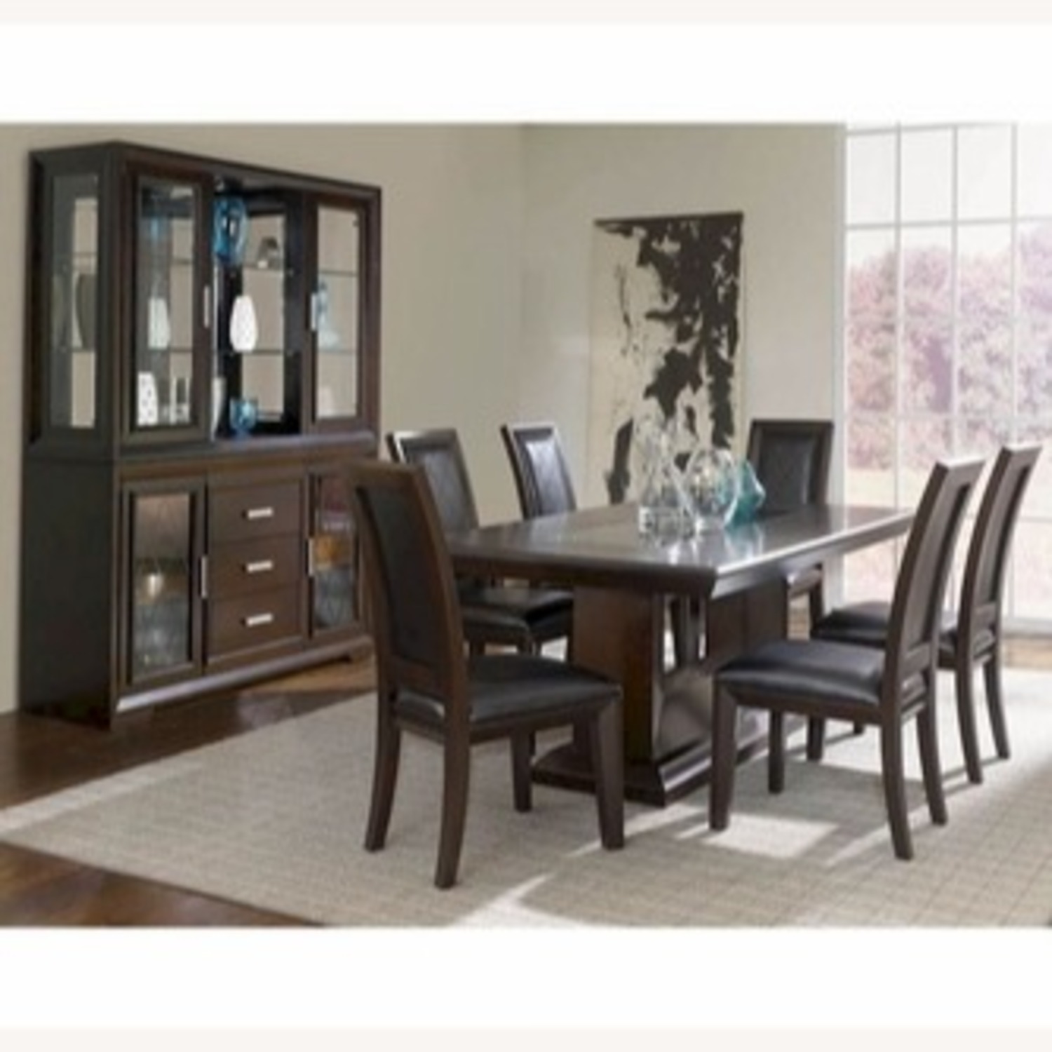 Modern Dark Brown Dining Hutch - image-3