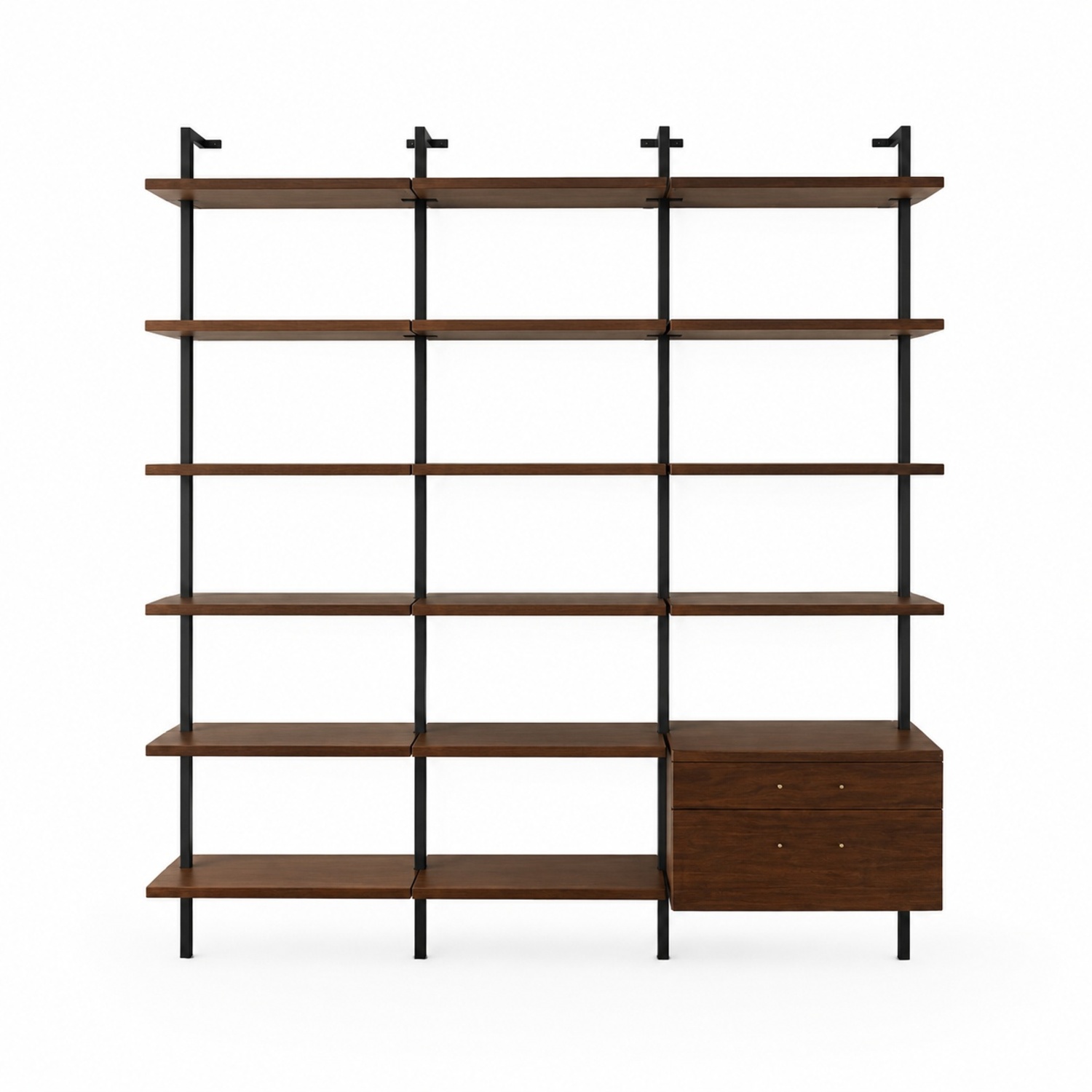 CB2 Helix Dark Brown Wood Veneer Wall Shelf - image-7