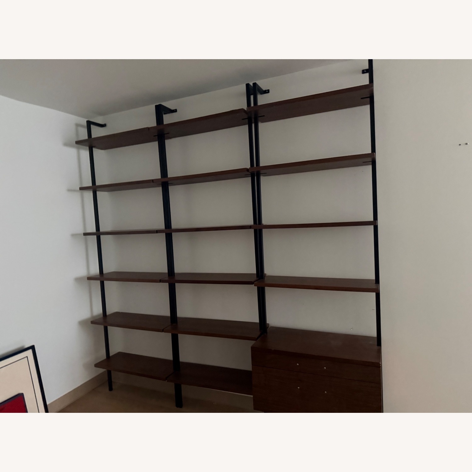 CB2 Helix Dark Brown Wood Veneer Wall Shelf - image-3
