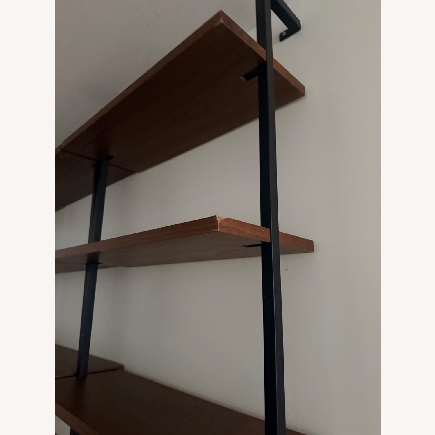 CB2 Helix Dark Brown Wood Veneer Wall Shelf - image-4
