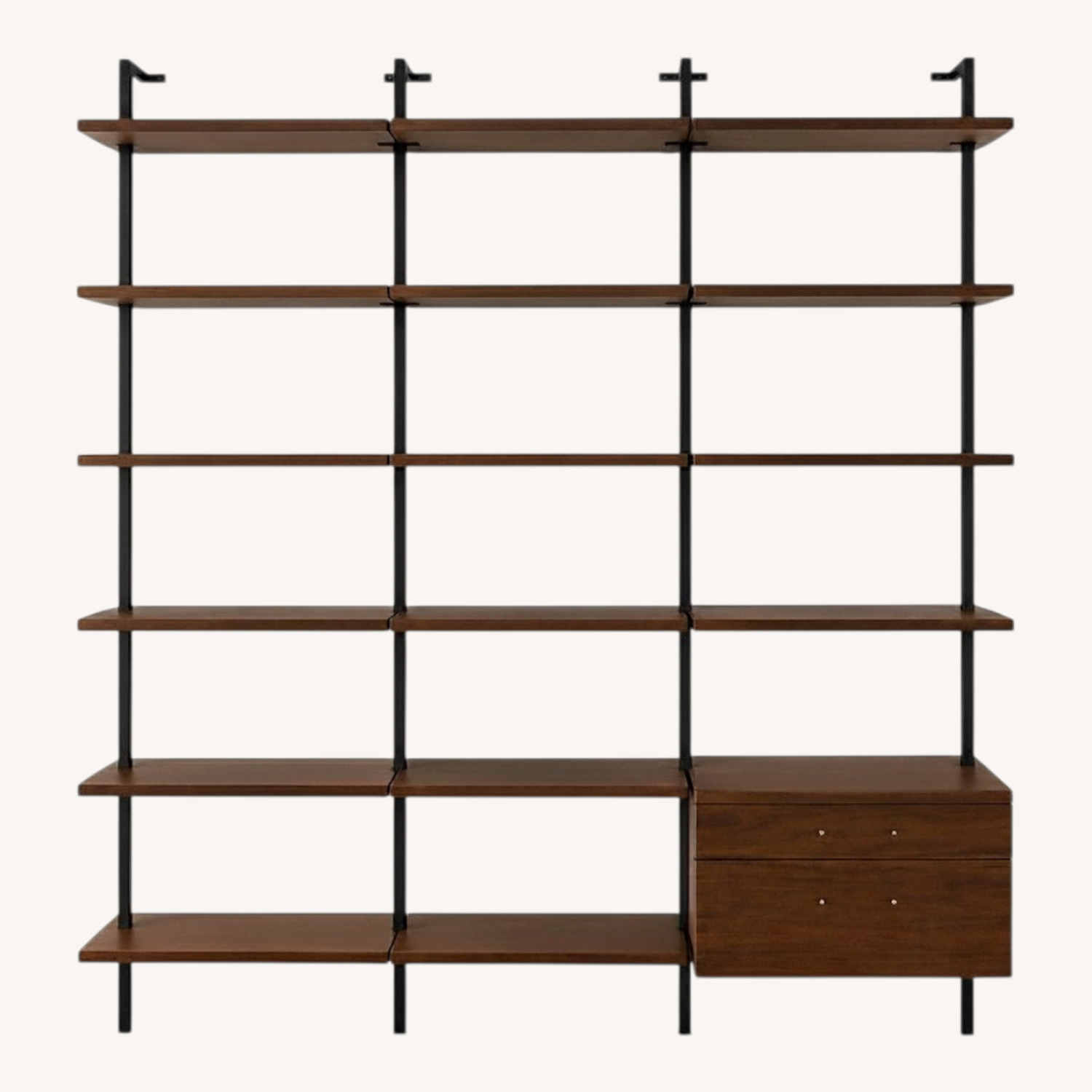 CB2 Helix Dark Brown Wood Veneer Wall Shelf - image-0