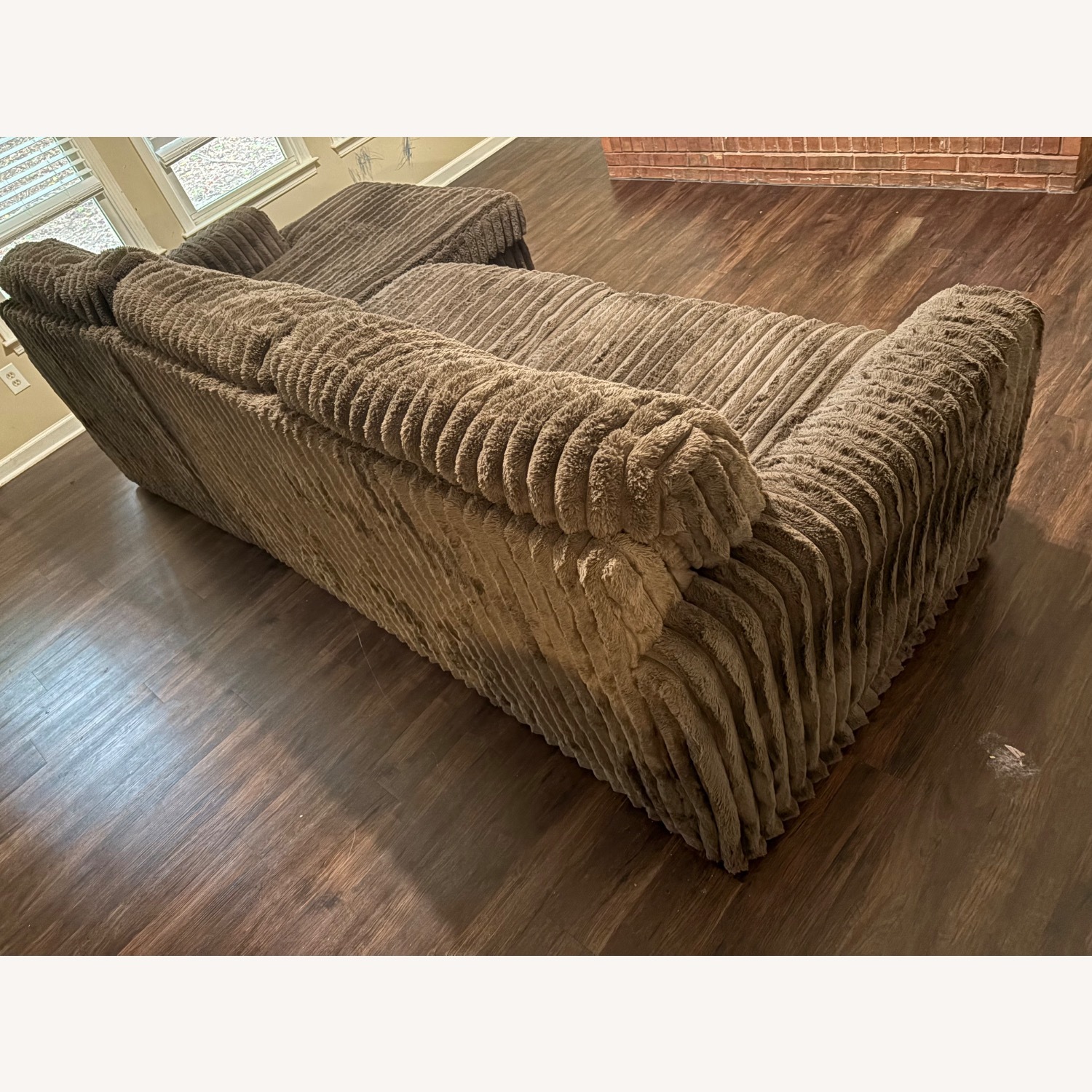 Dark Brown Fur and Hide 2 Piece Sectional - image-4