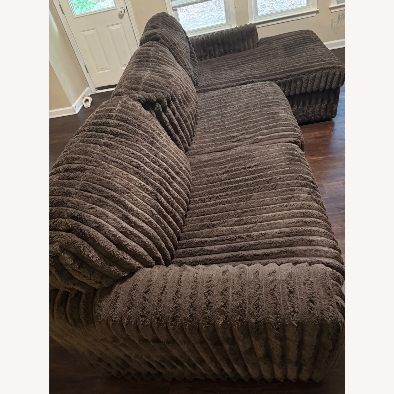 Dark Brown Fur and Hide 2 Piece Sectional - image-3