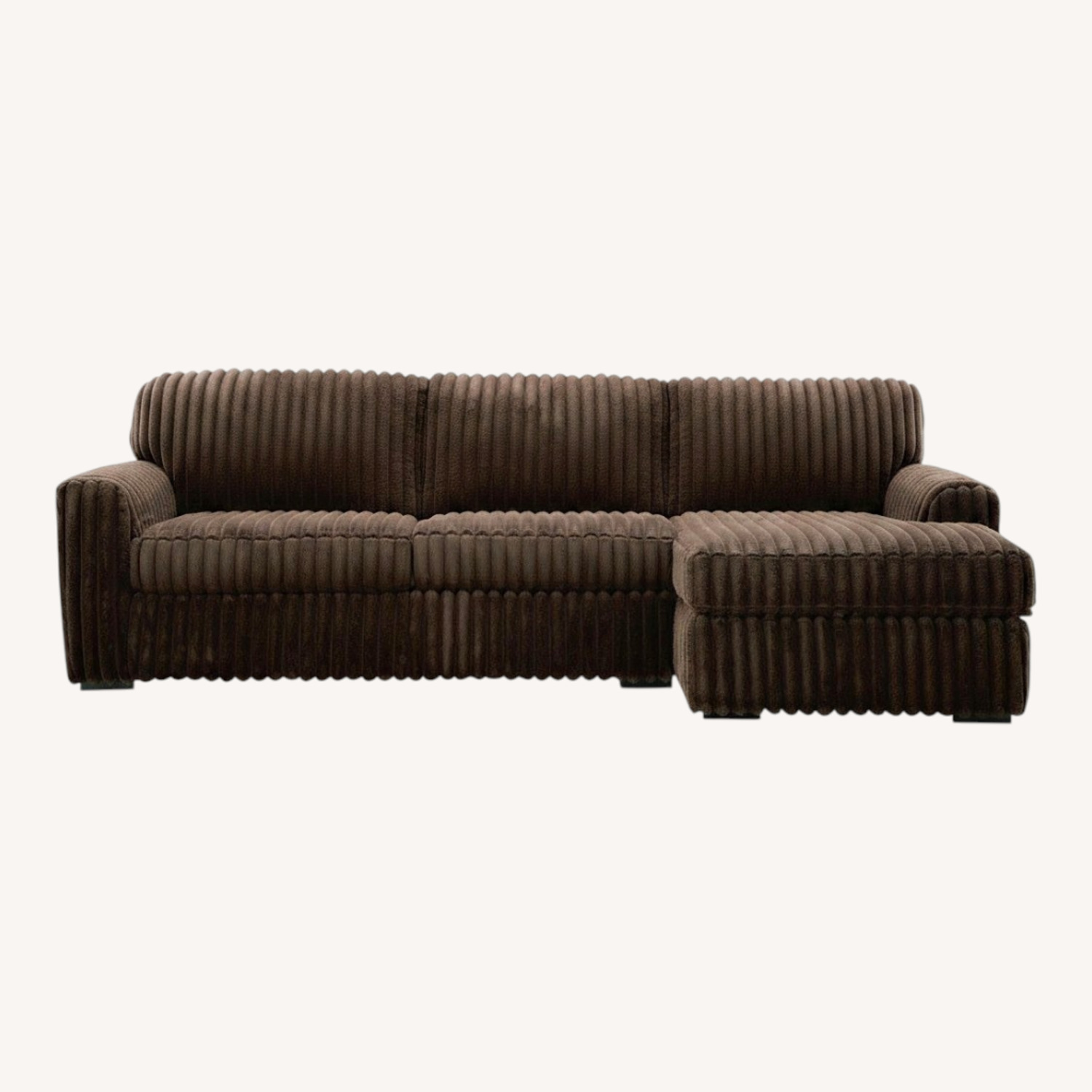 Dark Brown Fur and Hide 2 Piece Sectional - image-0