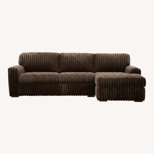 Used Dark Brown Fur and Hide 2 Piece Sectional for sale on AptDeco