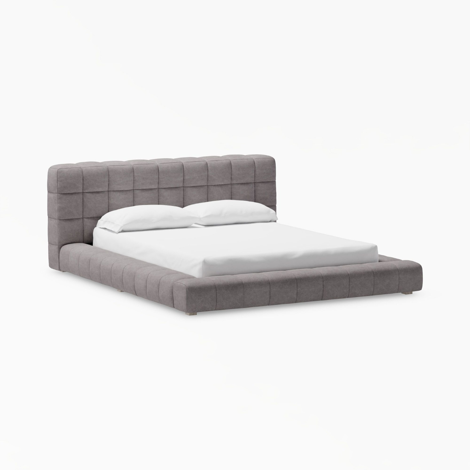Pottery Barn Teen Baldwin Dark Gray Fabric Queen Bed - image-5