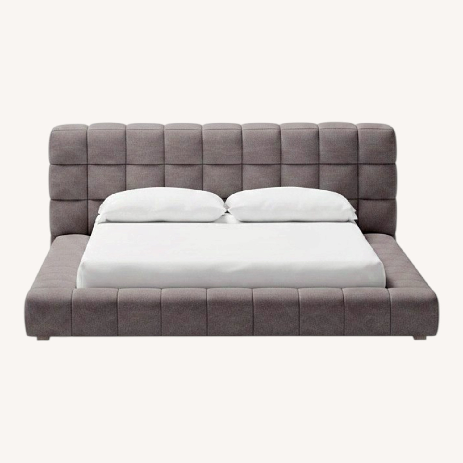 Pottery Barn Teen Baldwin Dark Gray Fabric Queen Bed - image-0