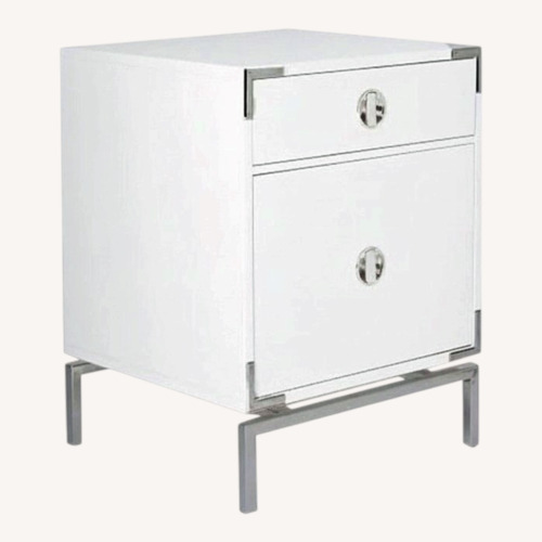 Used West Elm Malone Campaign White Nightstand for sale on AptDeco