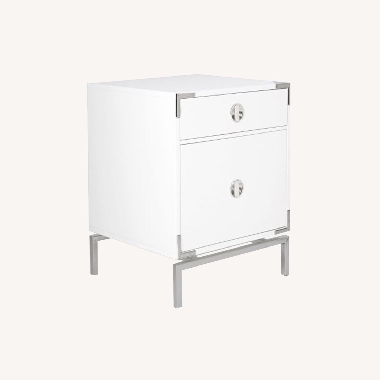 West Elm Malone Campaign White Nightstand - image-2